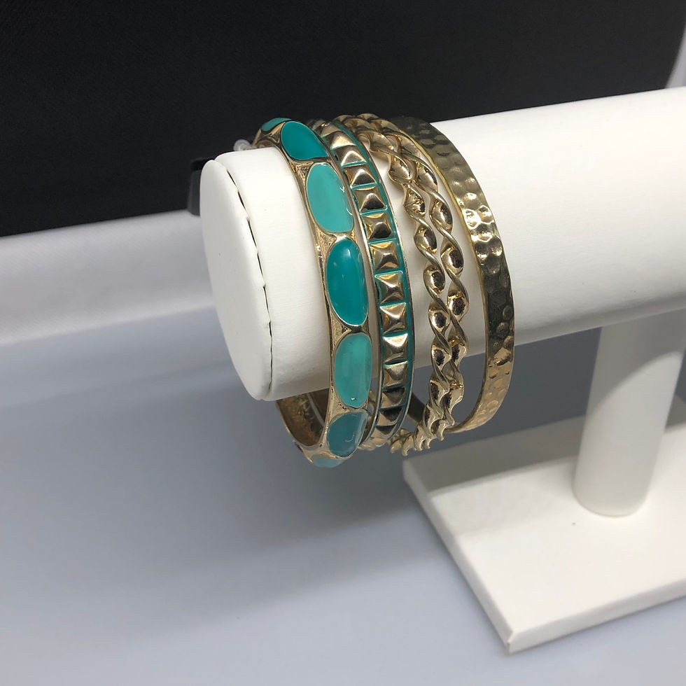 5PCS Gold Colour Multi Design Bangles Womenswear 