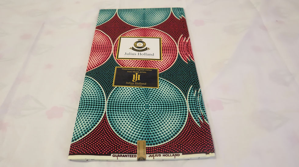 Thumbnail: African Wax Print Fabric Fuchsia Pink /Green, 6 Yard Julius Holland Wax Fabric