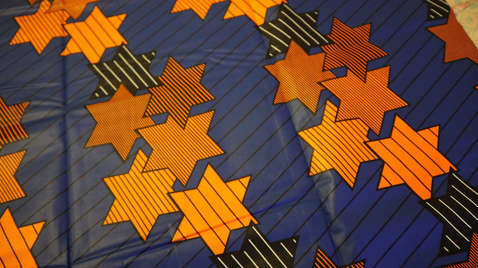 Miniatura: Stars Pattern  Royal Blue African Print Fabric 6 Yards