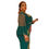 Thumbnail:  Green Dress, Bling Rose Detailed Flare Sleeve Long Dress, Womenswear 