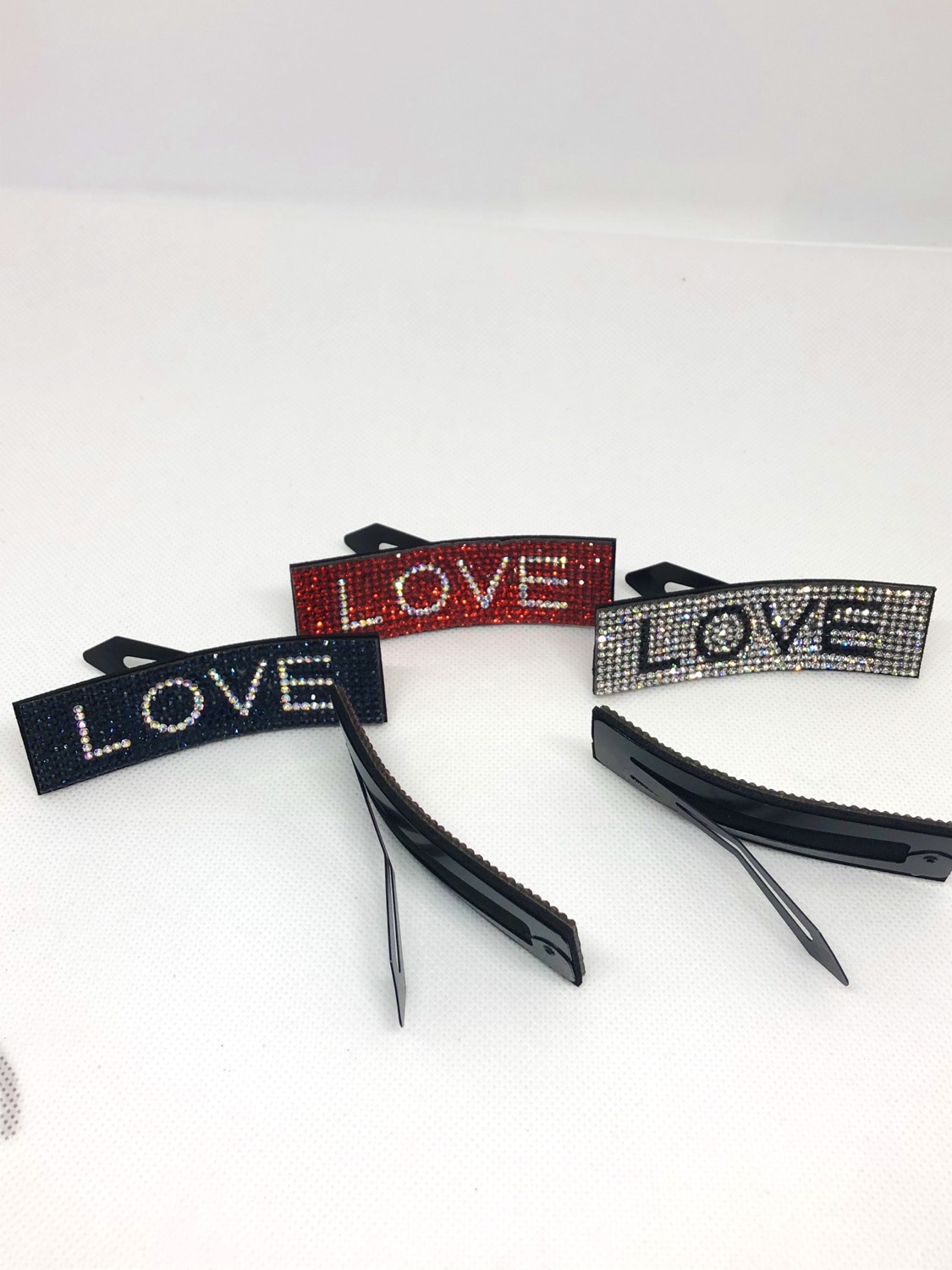 Miniaturbild: 1PCS Love Diamanté Crystal Bling Hair Clip Unisex