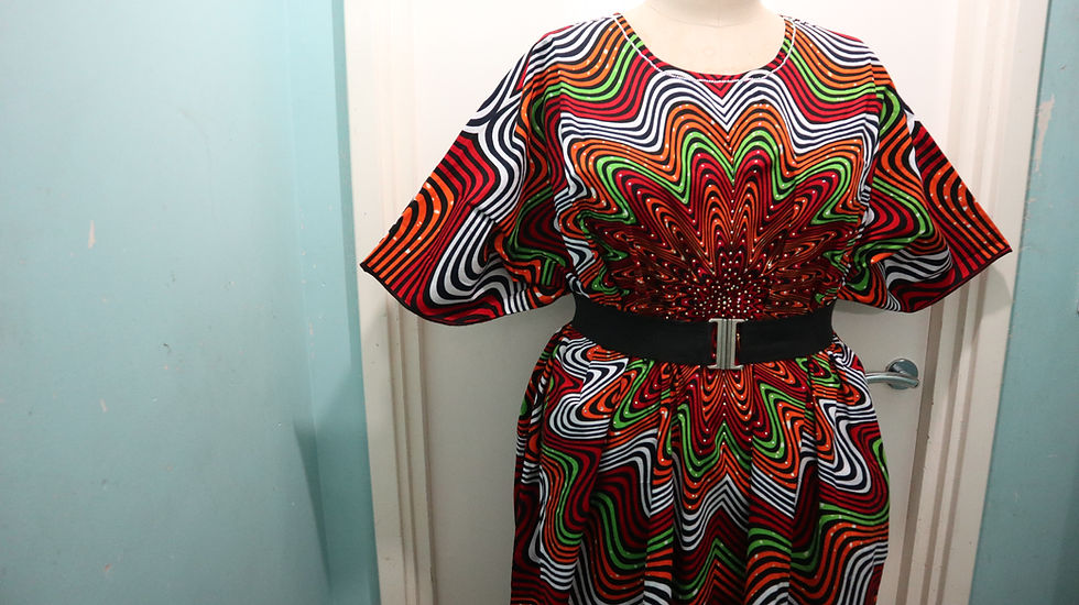 Miniatura: African Ankara One-Size Free Style Dress Womenswear 
