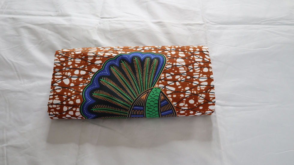 Miniaturebillede: African Fabric Print, 6 Yards Polyester Print, Brown Tone