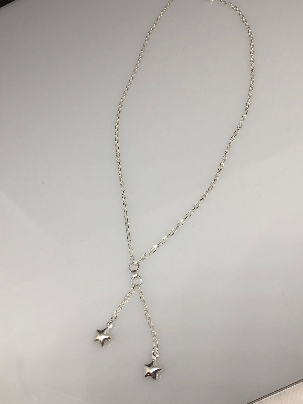 Thumbnail: Sterling Silver Stars Chain Drop Necklace 