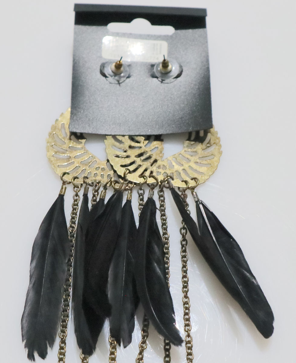 Miniatura: Long Feather Drop Earring