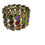 Thumbnail: Multicolored Stone Gold Elasticated Bracelet