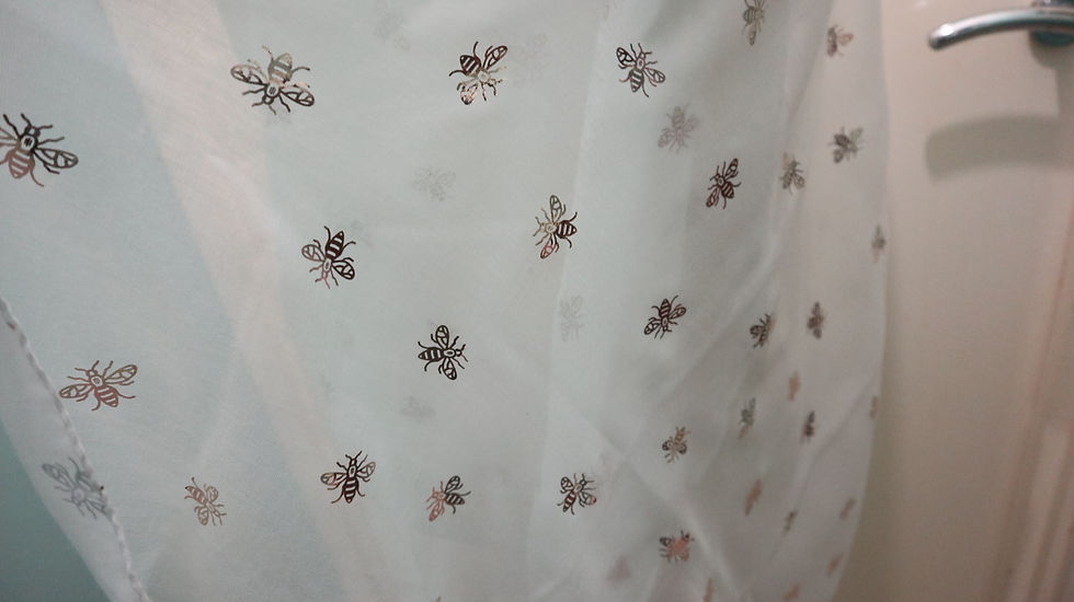 Thumbnail: Rose Gold Bee Print Scarf, Women Scarves, Head Wrap, Cover Scarf