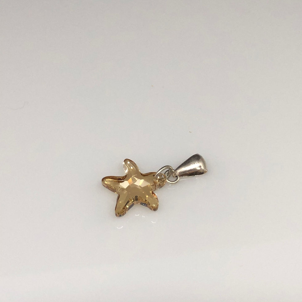 Thumbnail: Crystal AB Star Design High Quality Sterling Silver Pendant 