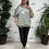 Thumbnail: Drop Shoulder Stripes Bling Butterfly Knit Top