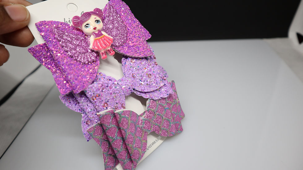 Thumbnail: 3 Pcs Girls Hair Bow Clips, Girls Angel Princess Hair Bow Clips, Girls Hair Bows