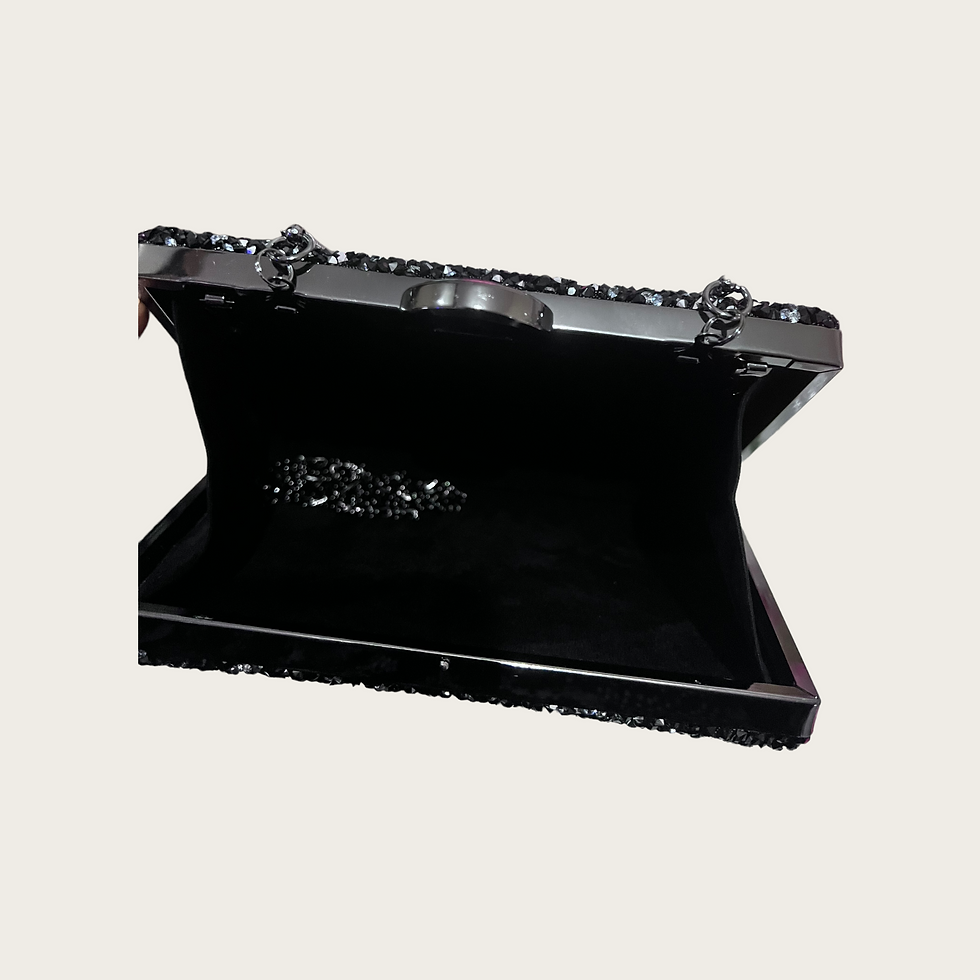 Thumbnail: Black Diamanté Clutch Bag