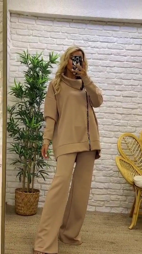 Миниатюра: Scuba High Neck  Women’s Sweater and Trouser Set Womenswear 