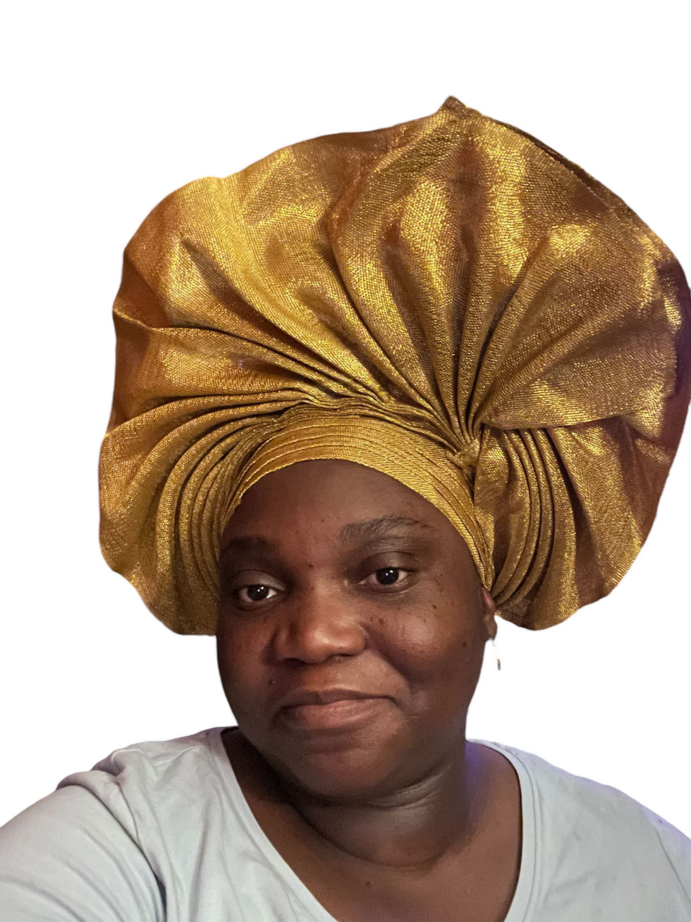 Thumbnail: Auto Gele Gold, Aso Oke Nigeria Gele Head tie, African Head Wrap