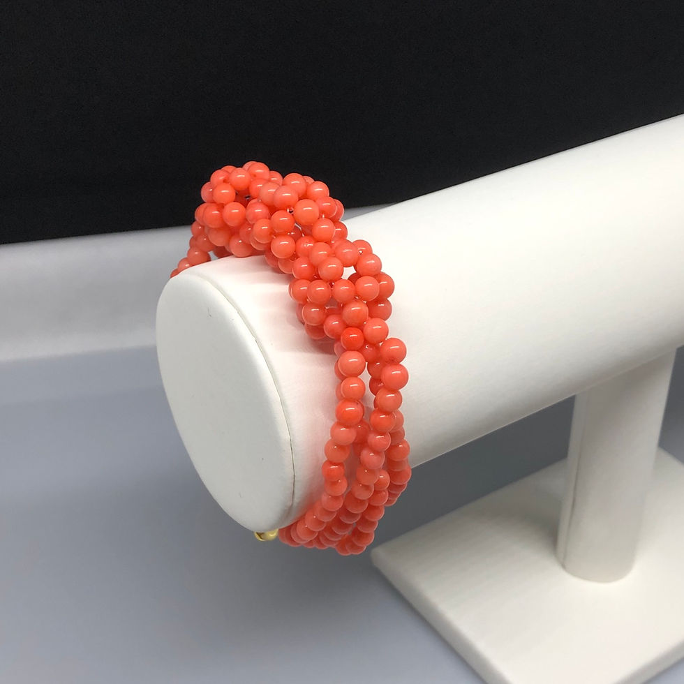 Miniatyrbild: Handmade  3 Rosette Coral Bead 4 Strand Coral Bead Bracelet  Womenswear 