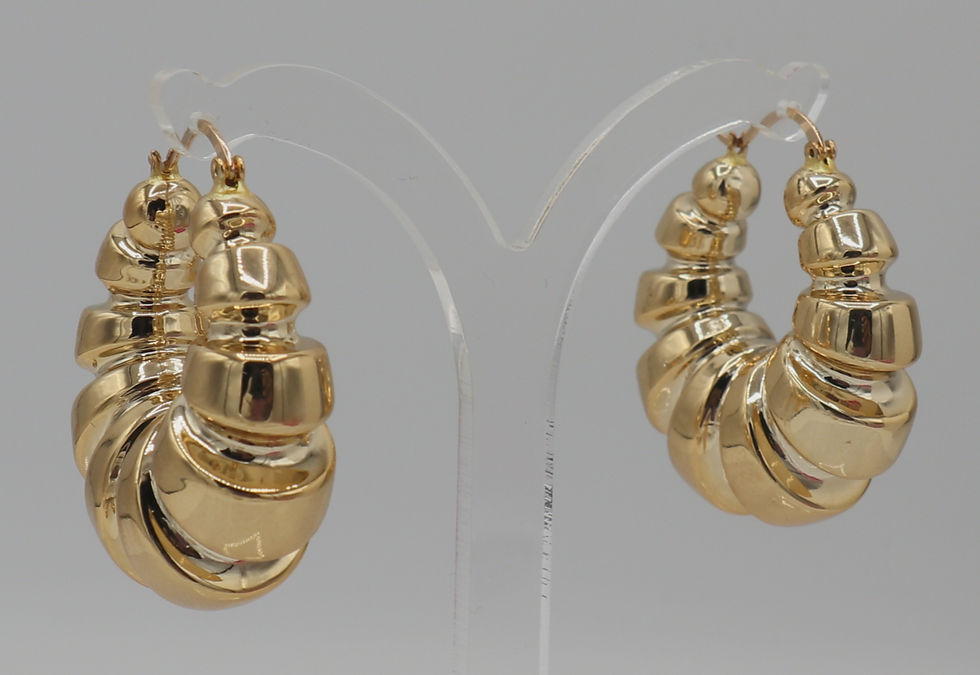Miniaturebillede: Round Hoop Women’s Gold Plated Pendant  Earring Set For Women 