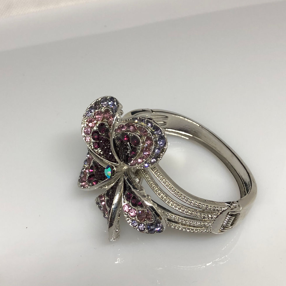 Miniatura: Flower Diamanté Hinge Bangle