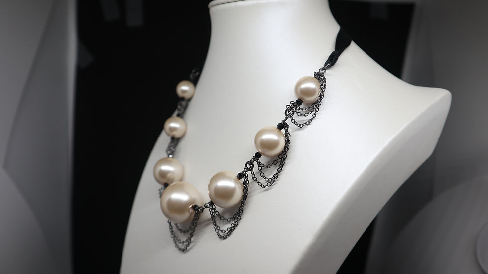 Миниатюра: Fiorelli Jewellery Beads and Chain Ribbon Necklace, Beaded Chain Ribbon Necklace