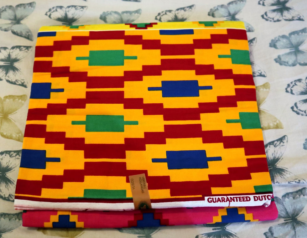 Thumbnail: KENTE Fabric - Multi-Colour African Kente Ghana cloth print