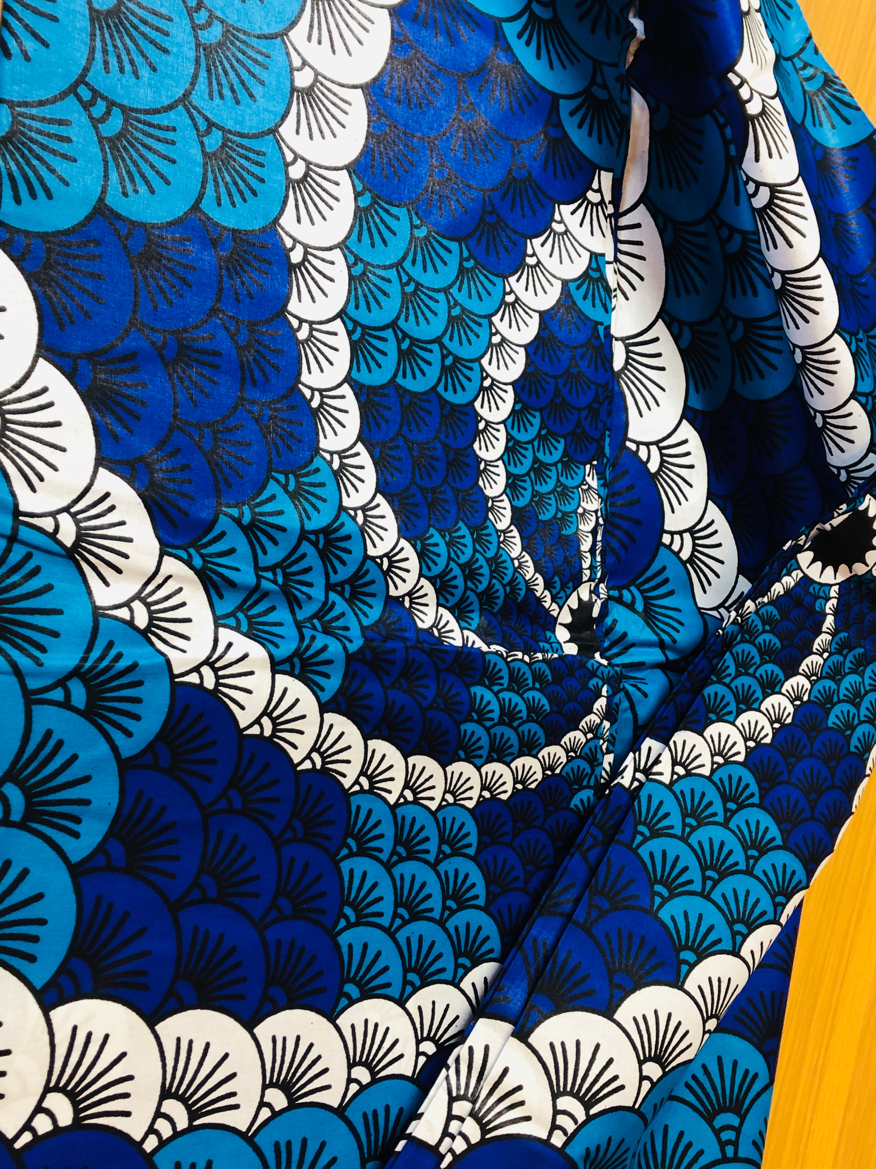 Whirl Flower Design High Quality African Wax Print Fabric