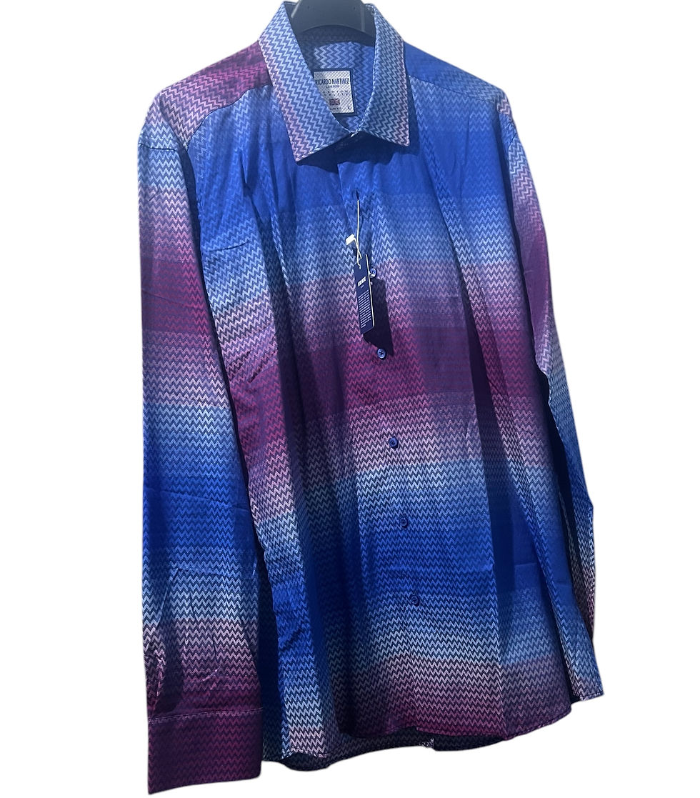 Miniaturbild: Men's Ombre Colour Button Down Long sleeve Shirt