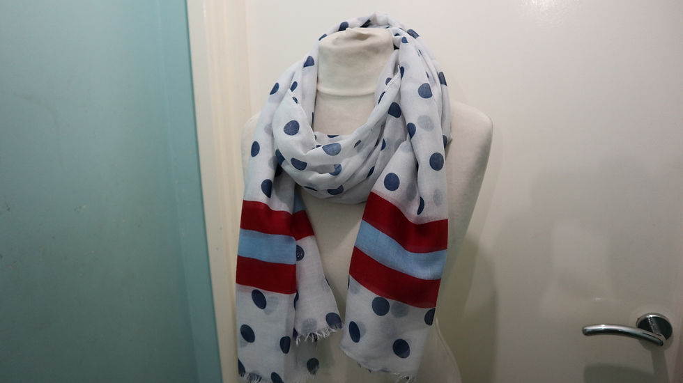 Thumbnail: Scarfs, Glitter Polka Dot & Stripe Border Frayed Scarf, Scarves, Women Scarfs
