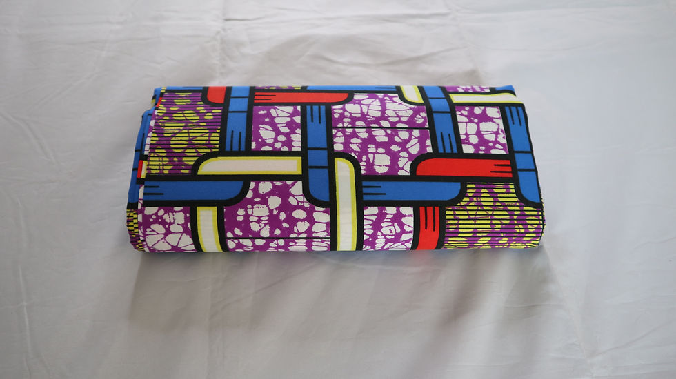 Thumbnail: Multicolour African Print Fabric, Chain Link Ankara, 6 Yard Polyester Print