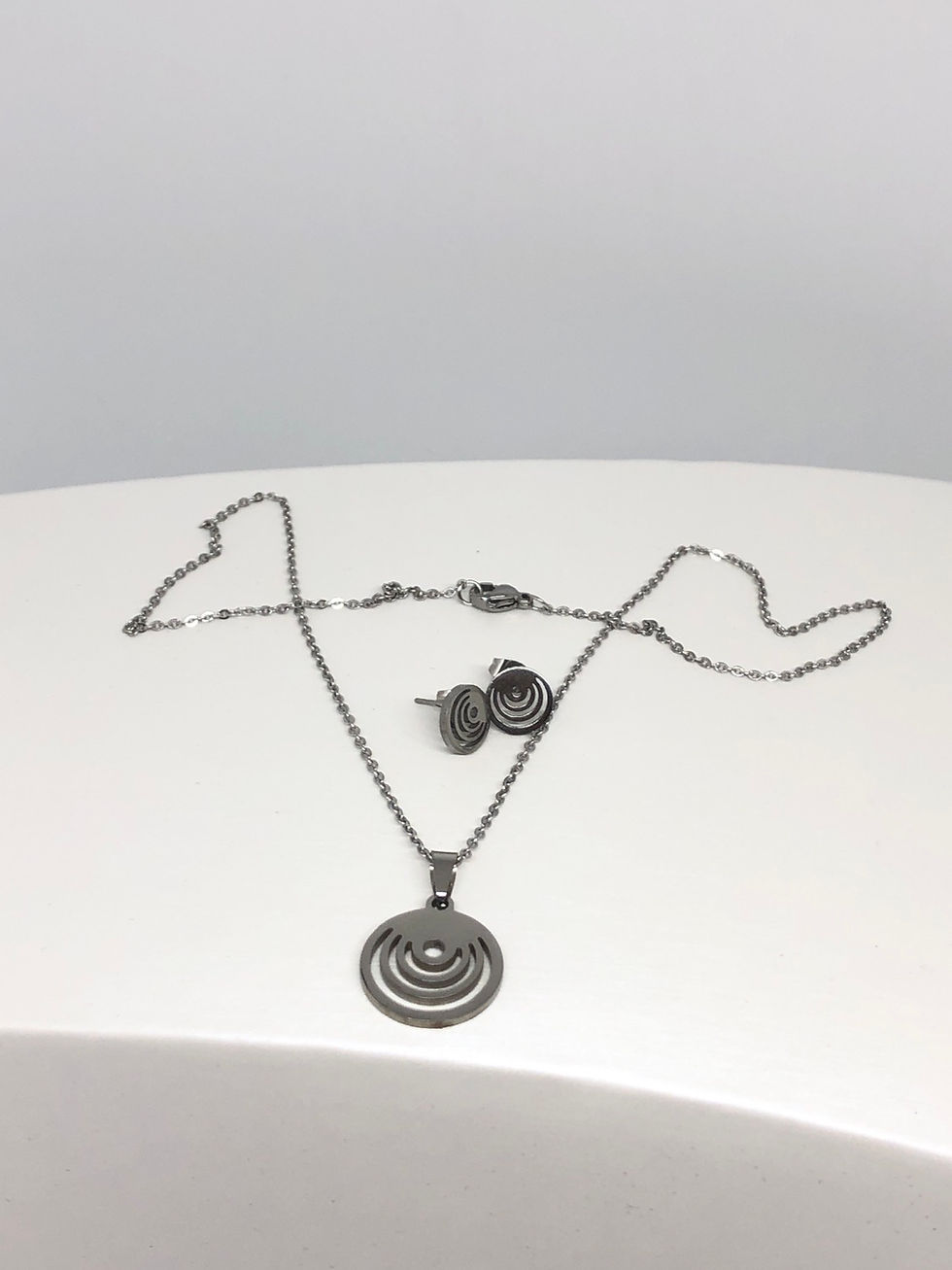 Miniature : Stainless Steel Round Pendant Jewellery Set