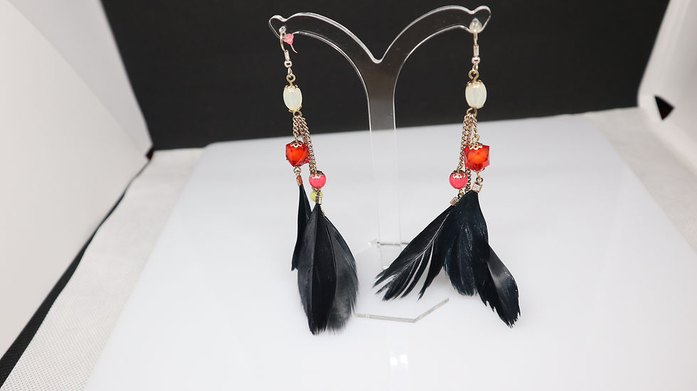 Miniaturebillede: Feather Drop Long Earring