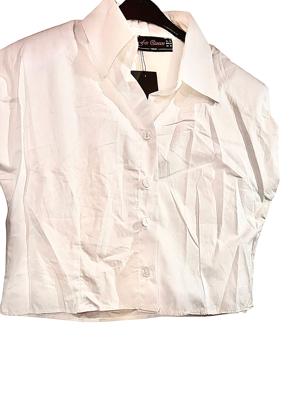Thumbnail: White Sleeveless Crop Shirt and Light Grey Cuff Detail Trouser Set