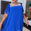 Miniaturebillede: Asymmetric Elegant Short Sleeve Dress  In Royal Blue Womenswear 