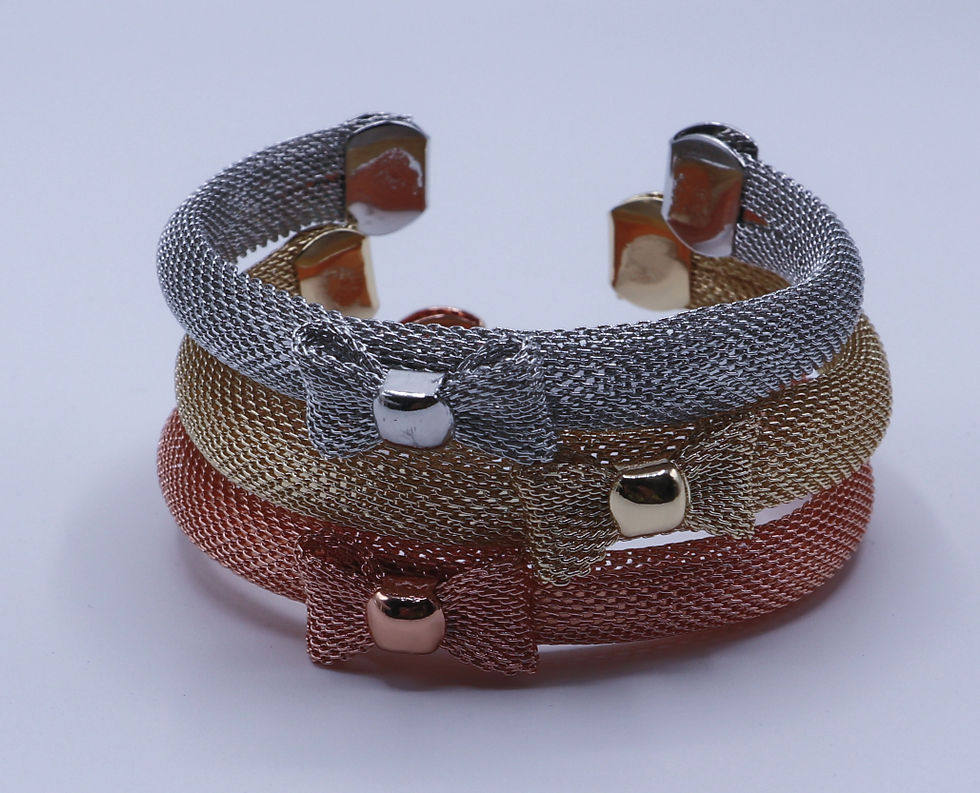 Miniatura: Bow Design  3pcs Plated Expandable Bangle set