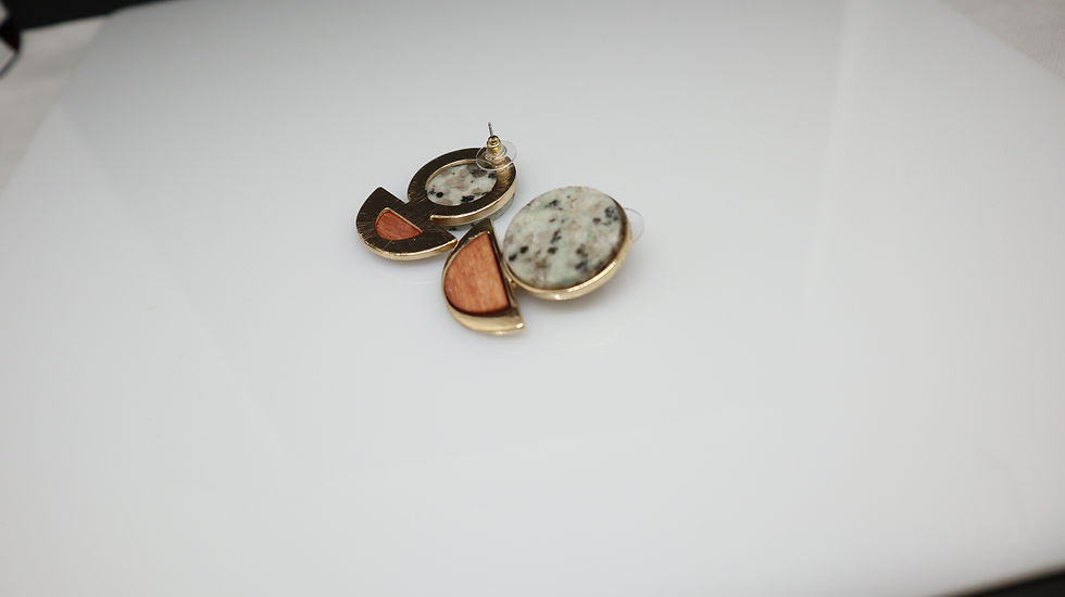 Miniaturebillede: Vintage Look Wood/Stone Effect Earring