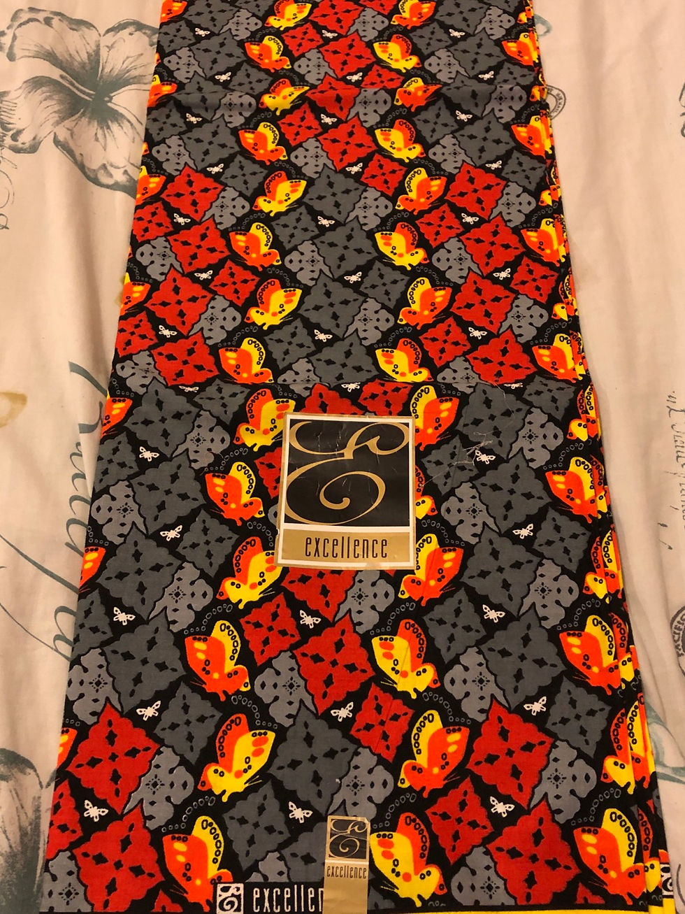 Miniatura: Butterfly Design Cotton African Wax Print, Ankara Wax Fabric