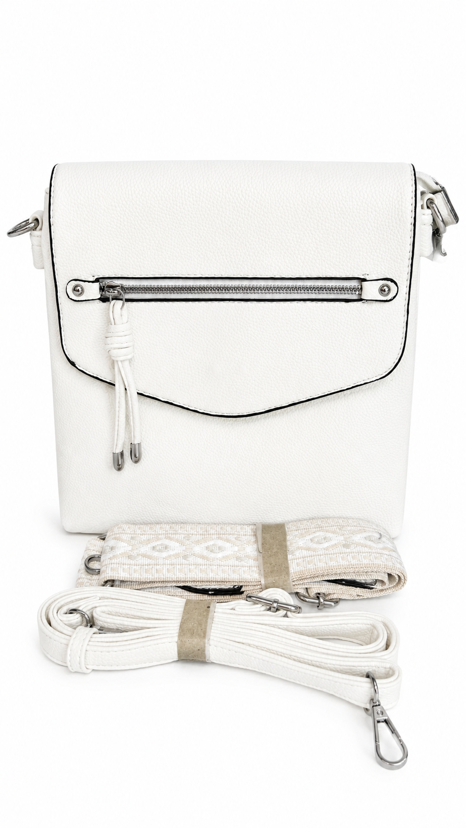 Miniatyrbild: Crossbody Messenger Bag for Women Faux Leather Shoulder Handbag with Adjustable
