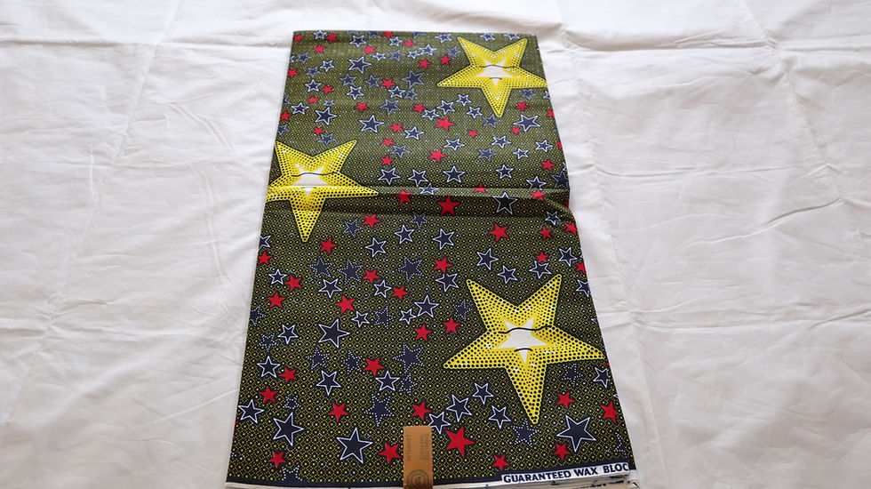 Миниатюра: African Print Fabric, Sold By The Yard, Cotton African Print , Stars Detail