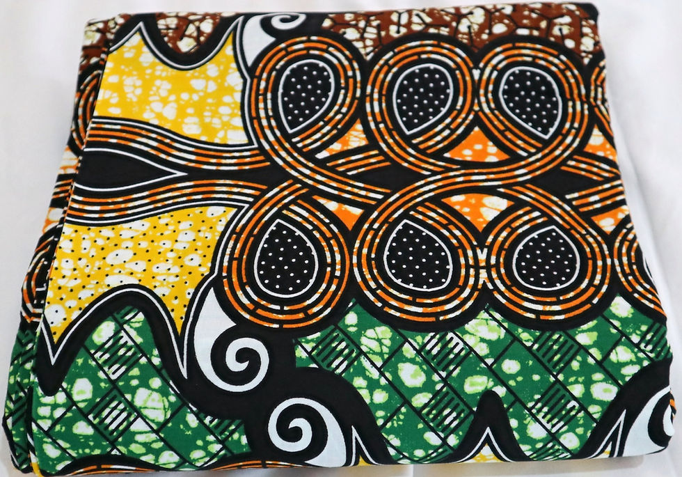 Miniaturebillede: Yellow Multicolour African Ankara print fabric