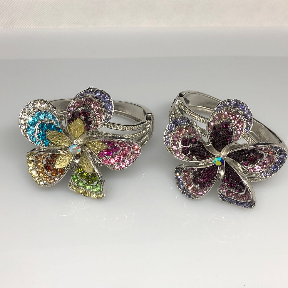 Miniatura: Flower Diamanté Hinge Bangle