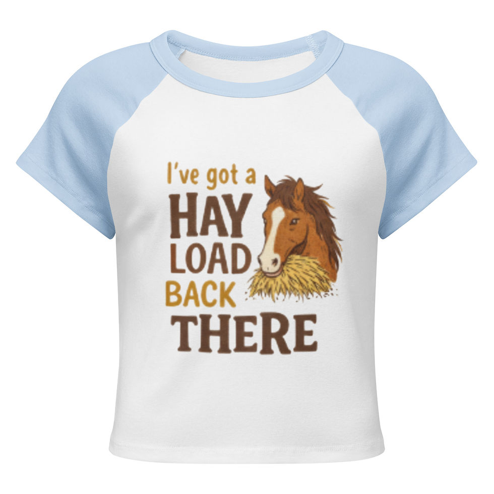 Thumbnail: Hay Load Back There Women’s micro rib raglan baby tee