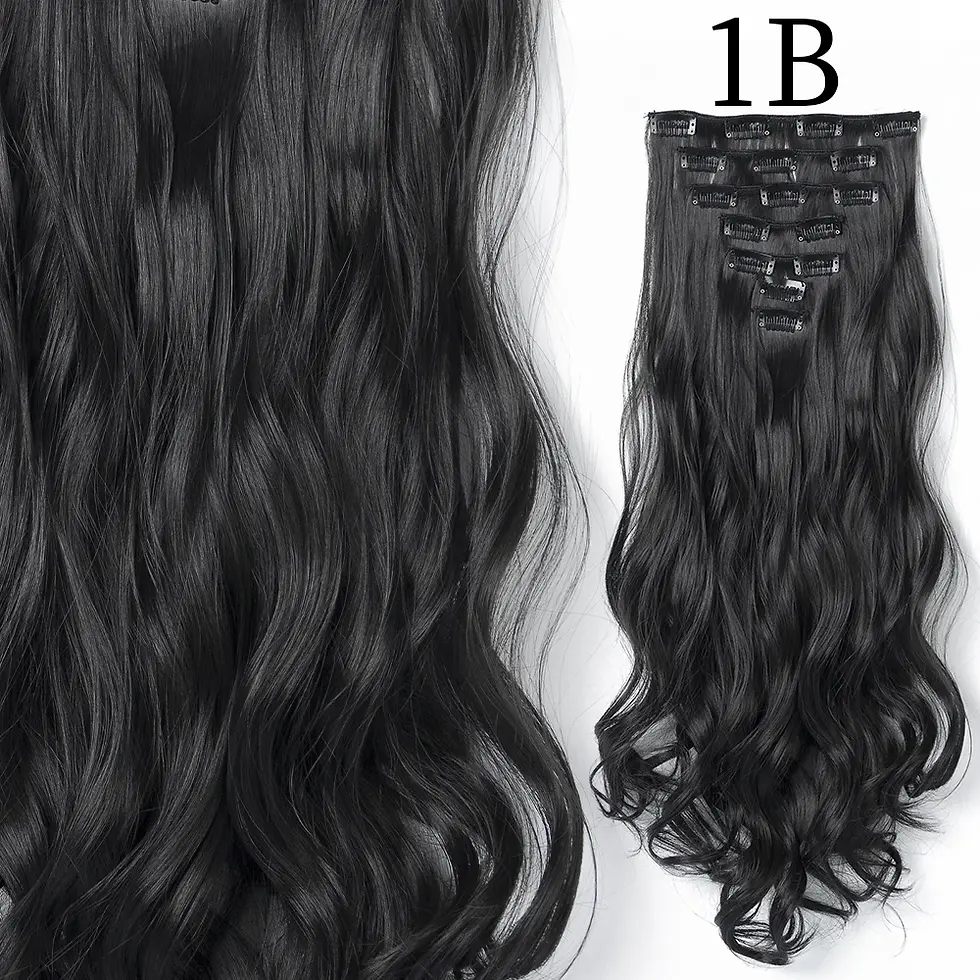 Thumbnail: 24Inchs 16 Clips in Hair Extensions Long Straight Hairstyle Synthetic Blonde