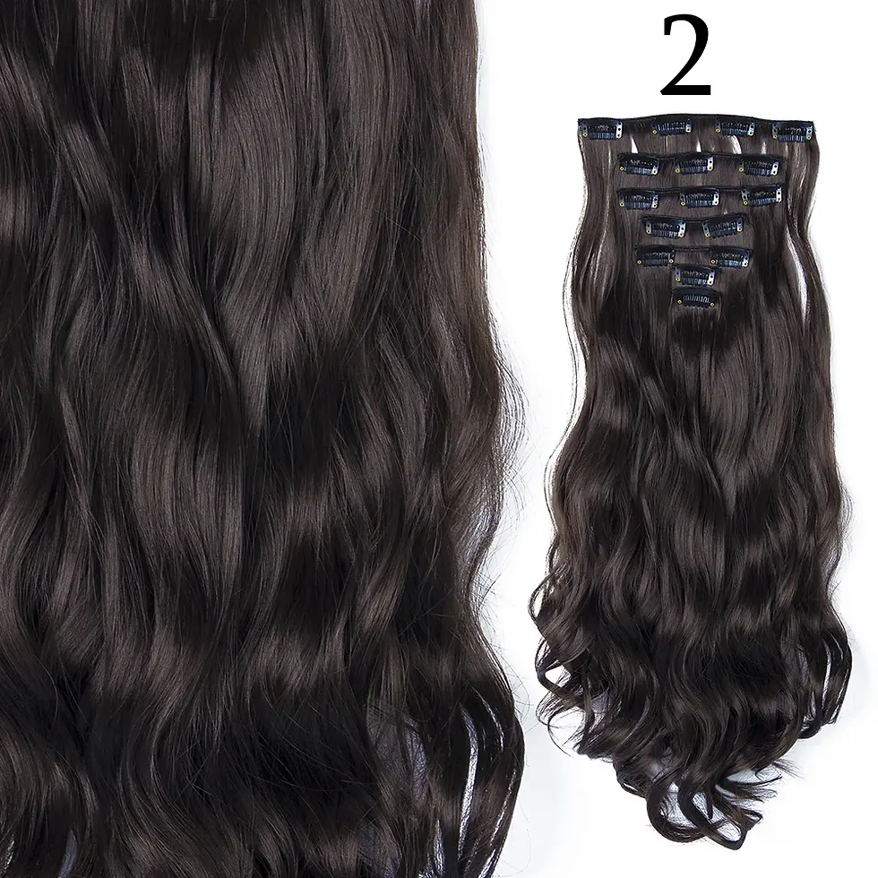 Thumbnail: 24Inchs 16 Clips in Hair Extensions Long Straight Hairstyle Synthetic Blonde