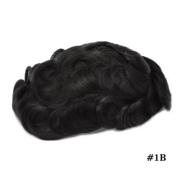 Thumbnail: Men's Capillary Prosthesis Swiss Lace Male Toupee Human Hair Breathable Full