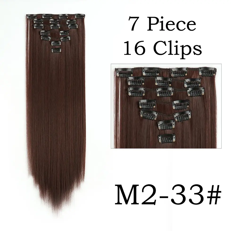 Thumbnail: 24Inchs 16 Clips in Hair Extensions Long Straight Hairstyle Synthetic Blonde