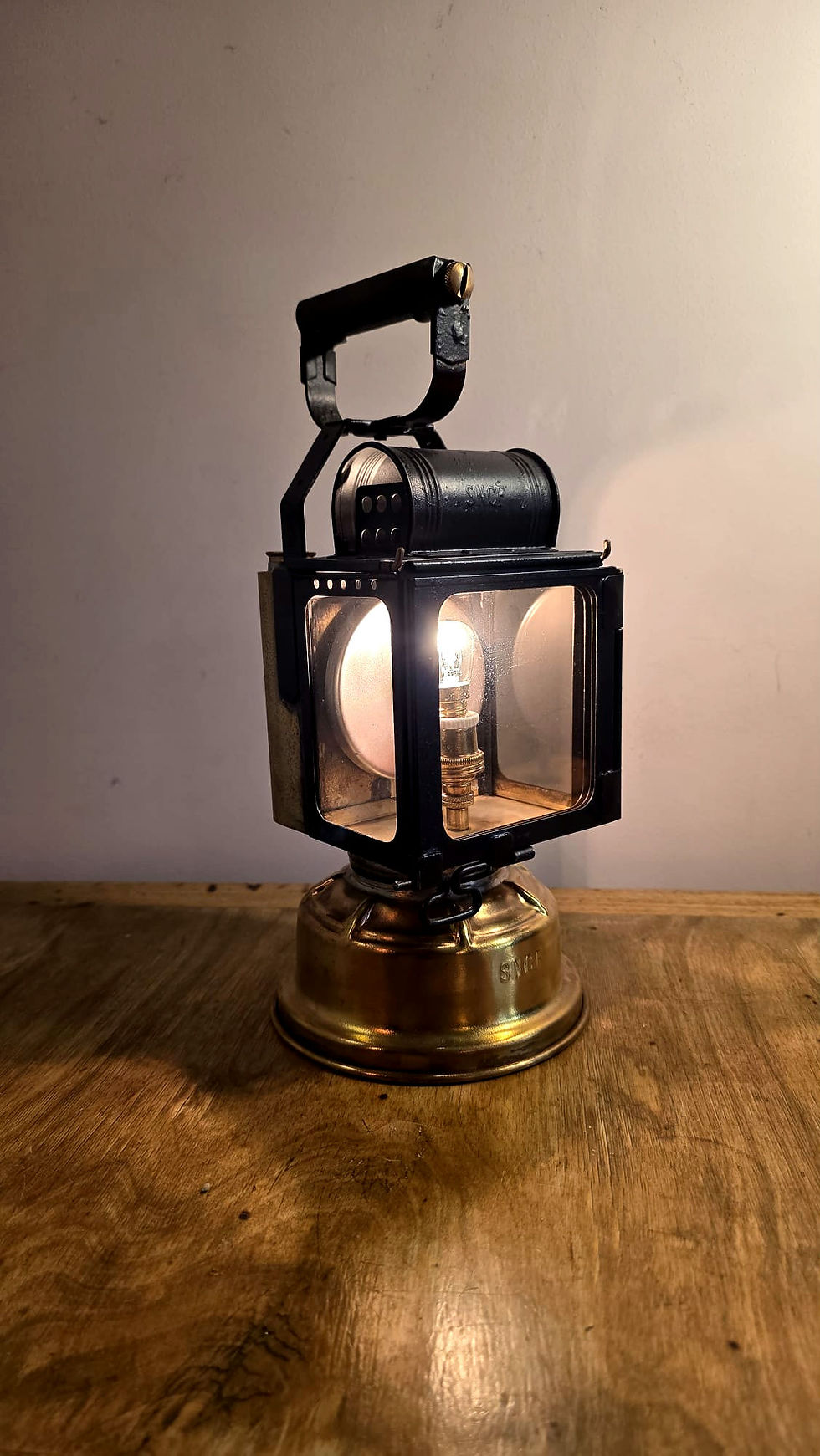 'The Railman's Beacon' Vintage Table Lamp