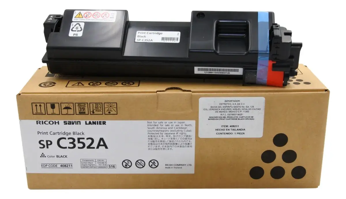 Toner Ricoh Sp C352a/408211 Color Negro
