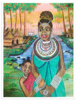 African mom with daughter