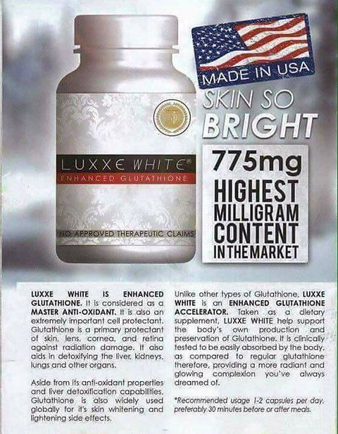 liposomal glutathione evidence review FDA WARNS VS. UNREGISTERED LUXE SKIN SUPPLEMENT LOOK: The Food and Drug  Administration (FDA) has issued a warning to consumers against purchasing  and using the unregistered food supplement 'LUXE SKIN BEAUTY TALKS main image 0