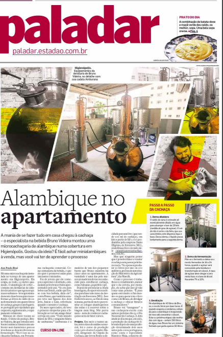 Viva Cachaça é destaque de Capa do Caderno Paladar Estadão