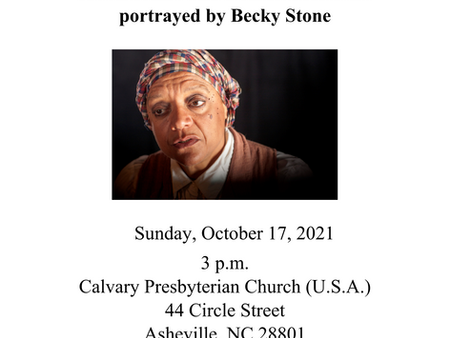 Becky Stone Portrays Harriet Tubman at Calvary Church