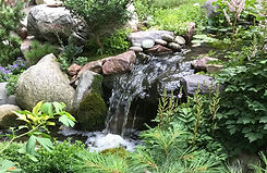 running waterfall, built by Midwest Japanese Gardens