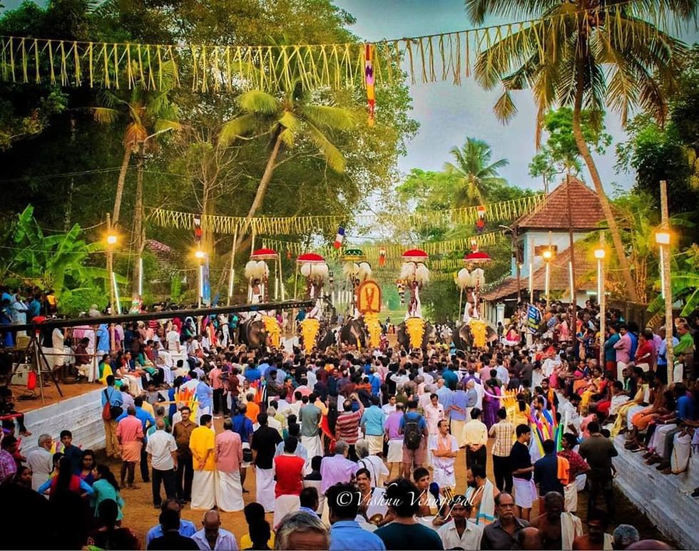 Kalavadhyam artists performing in Peruvanam Pooram